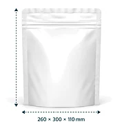 Empty pouch with its width and height marked, size 260 × 300 × 110 mm